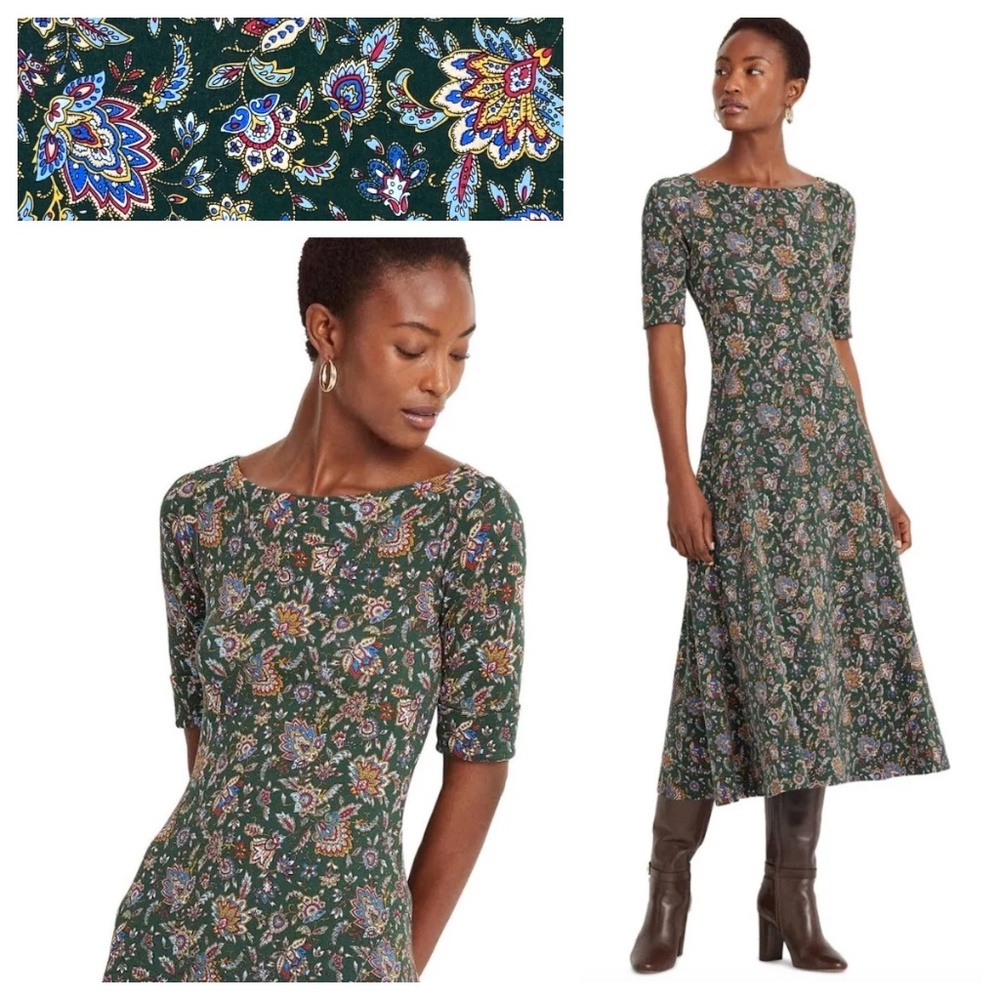 Ralph Lauren Green Floral Dress